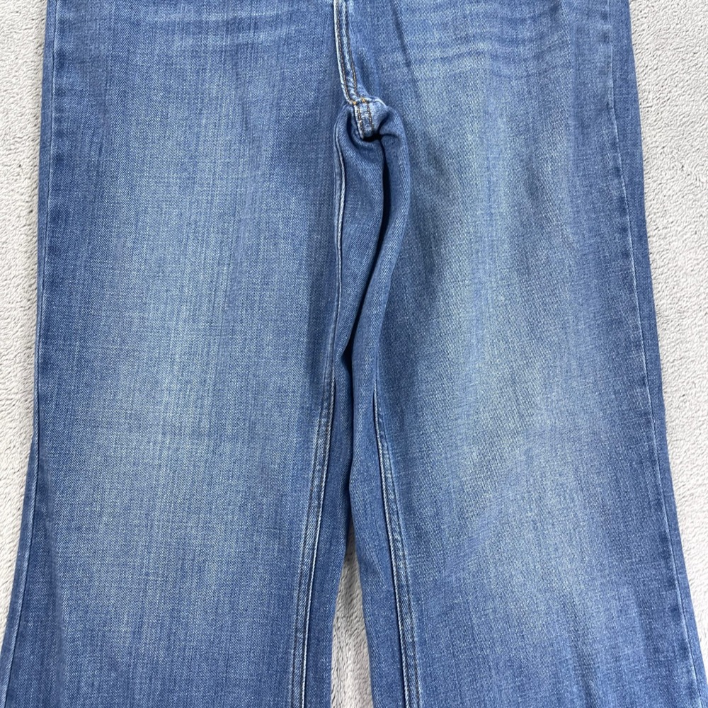 Free People Jeans Women 28 Blue Just Float On Flare High Rise Raw Hem - Picture 3 of 16